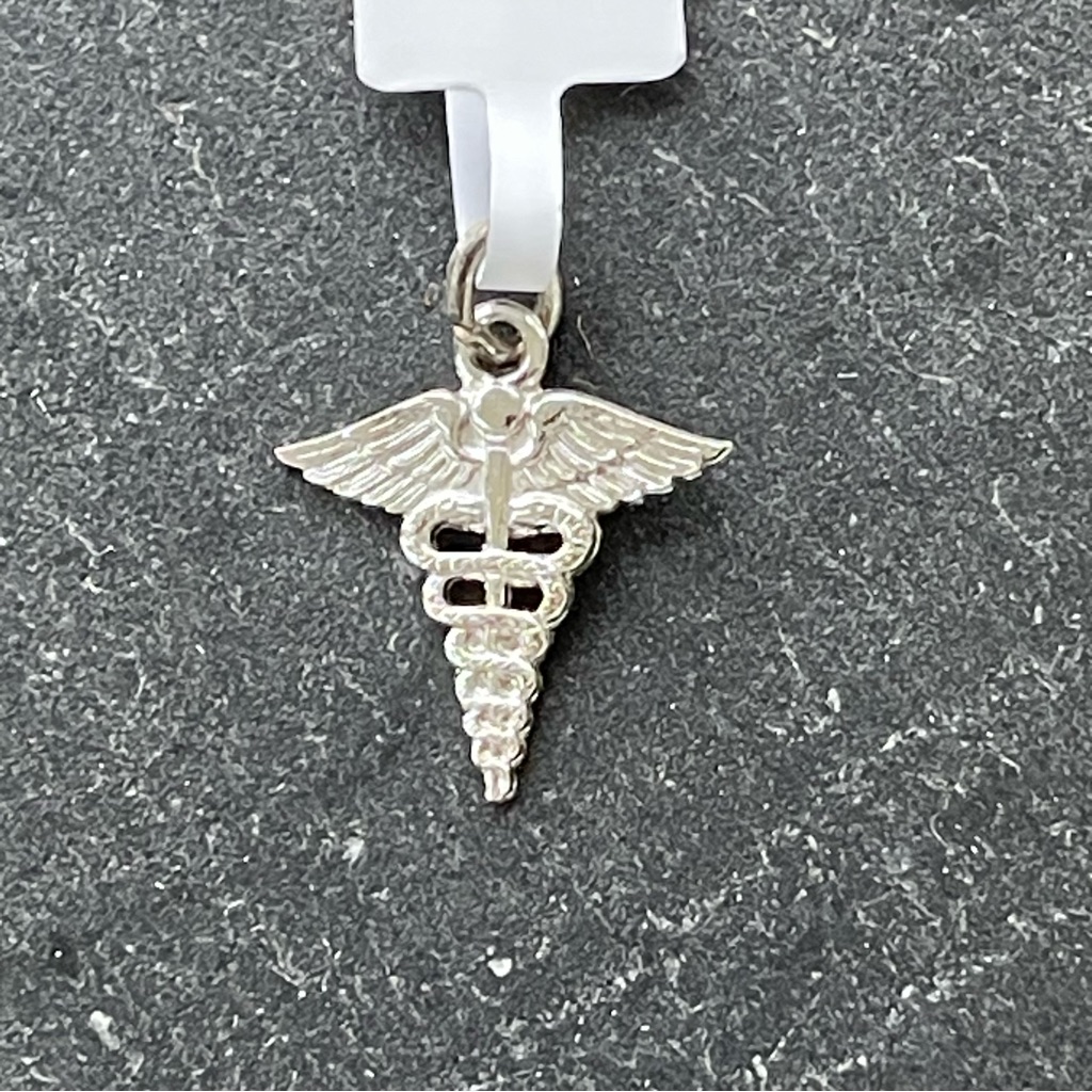 Sterling Silver 925 Caduceus Pendant